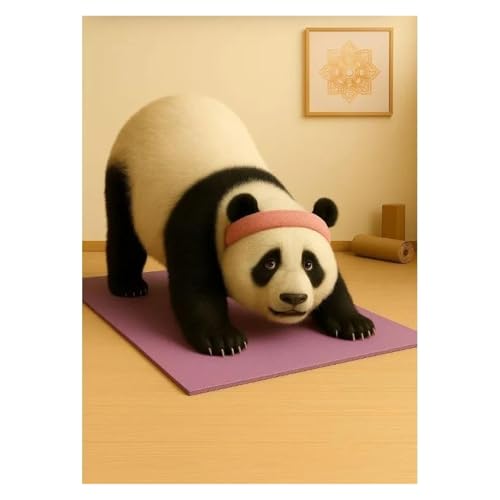 Art mural humoristique koala yoga grande peinture sur toile moderne 60x80cm