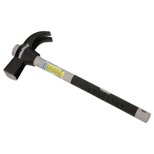 WOLFPACK LINEA PROFESIONAL Martillo Uña Mango Fibra Vidrio Mango Fibra Vidrio Con Empuñadura Antideslizante. 600 Gramos 33 cm.