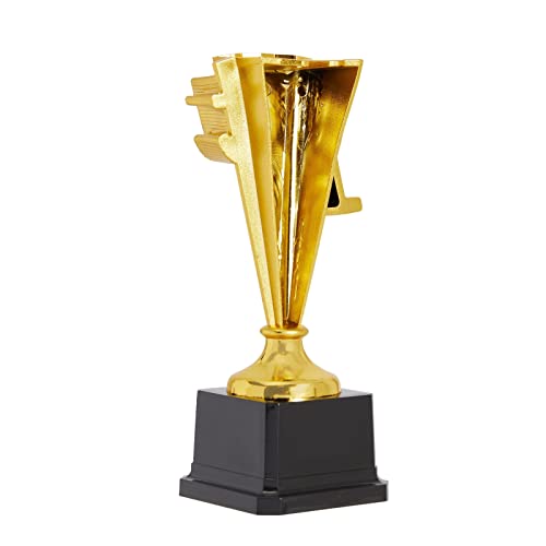 juvale 1st place trophy award - plastic trophy 8-inch gold-plated with black base - sports tournament amp party awards - basketball amp soccer awards for adults amp kids
