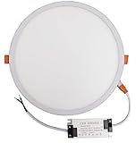 Panel LED redondo plano, 20w, CORTE AJUSTABLE (50-200mm), 1600 lumenes reales. (Blanco neutro 4500k, Pack 2)