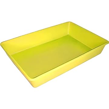 Bandeja Higiênica para Gatos Média, Caixa de Areia, Sanitário para Gatos, Fácil Limpeza,Amarela