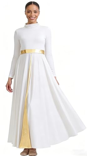 QZSH Women Praise Dance Dresses Metallic Fit Full Length(238136-07-S)
