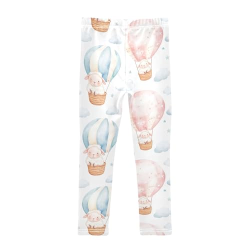 Lamb in Sky Girls Leggings,Workout Leggings for Girls Toddler Athletic Legging Size for 3-10T2