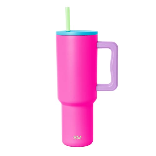 Image of Simple Modern Tumbler with Handle and Straw | 40oz | 80s Mix