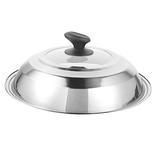 Zerodeko Tapa Inoxidable para Olla y Sartén Cubierta Redonda Antiscaldante para Cocina y Uso Resistente y Duradera Con Asa para el Uso