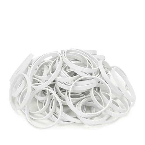 MAYyhem 50 Piezas de Anillos de Goma Blancos Resistentes y estirables, Bandas elásticas de Goma, Grosor 1,5 mm, diámetro 15 mm-60 mm, Ancho 5 mm(50x5x1.5mm)