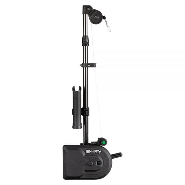 Image of Scotty #1106 Depthpower Electric Downrigger w / 60-Inch Telescopic Boom & Swivel Base, Rod Holder,Black,Large