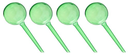 Fashionclubs Aqua Globes Small Plant Automatic Self Watering PVC Bulbs Ball, Green, Pack of 4