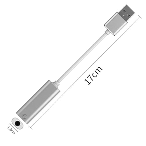 Image of VYAR Sound Card USB to 3.5mm Jack Audio Adapter USB External Stereo Sound Adapter Splitter Converter for Windows and Mac, Linux, Compatible with PS4, Headset, Laptop, PC- Pack of 1