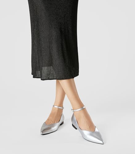 Arromic Black Flats for Women Flats with Ankle Strap Pointed Toe Dress Flat Shoes for Work Office Dressy2