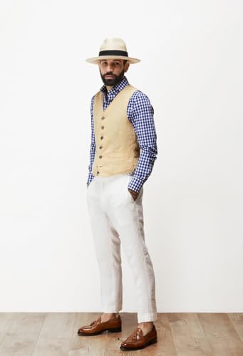 Linen Men's Vest Beach Wedding Waistcoat Summer Casual Suit Vests Groomsmen Dress Top2