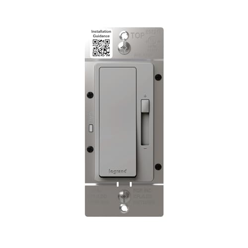 Image of Legrand Radiant 150W LED Dimmer Light Switch 3-Way Rocker Gray 1 Pack | Pass & Seymour LED Optimized, Decorator Rocker Dimmer Switch, for Dimmable LED Bulbs, Flicker-Free