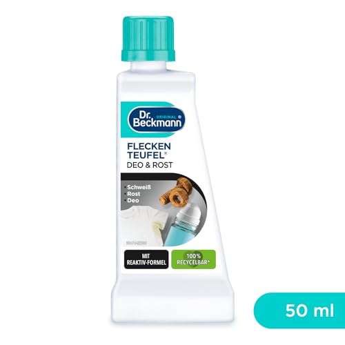 Dr. Beckmann Fleckenteufel Rost & Deo | Spezialfleckentferner gegen Rost-, Deo- und Schweiß-Flecken | 50 ml | Wasser 3
