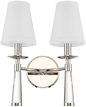 Crystorama Baxter 2 Light Polished Nickel Bronze Sconce