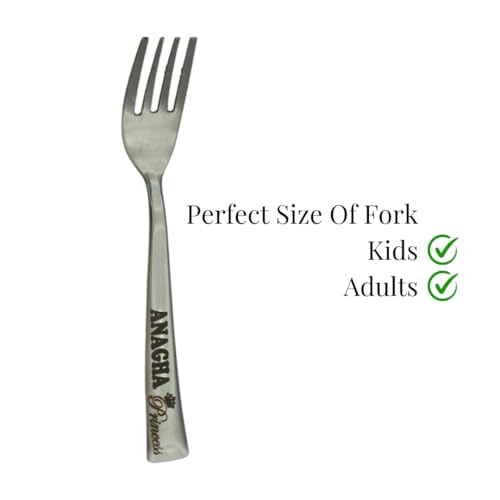 Image of Ncgifts Personalized Spoon, Customized Spoon and Fork | Spoon with Name, Name Spoon with Name and Cartoon Character Engraved on Spoon and Fork Personalized.