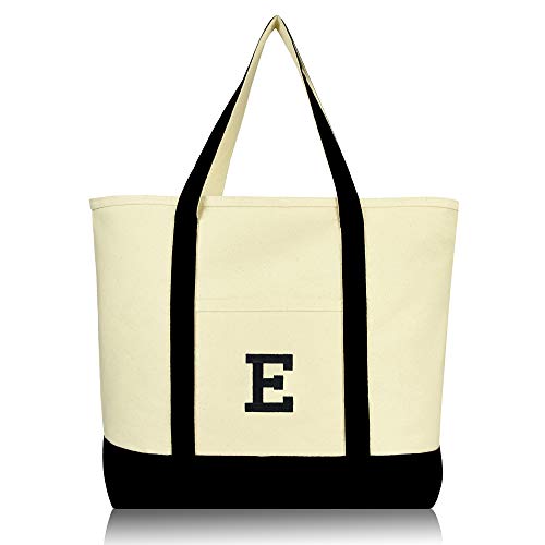 Bolso Tote DALIX Inicial E Negro miniatura 1