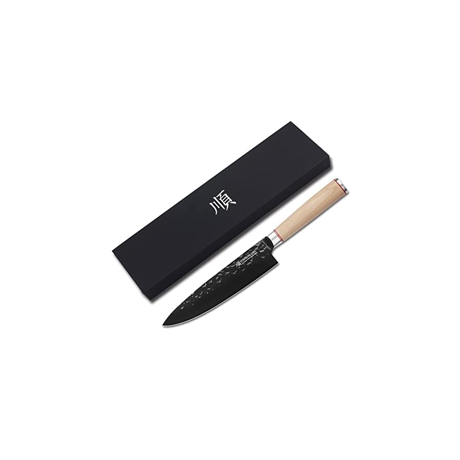 YOUSUNLONG Chef Knife 8 Inch - Japanese High Carbon AUS8 German Stainless Steel Kitchen Knives - Natural Canadian Maple Wood Handle - Cooking Knife