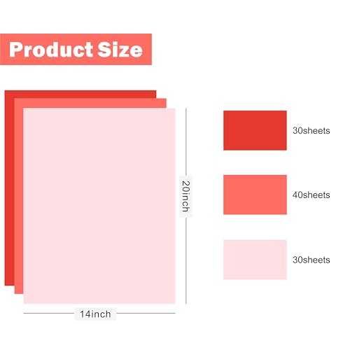 100 folhas de papel de embrulho de 50 x 35 cm a granel, 3 cores para sacolas de presente, casamentos