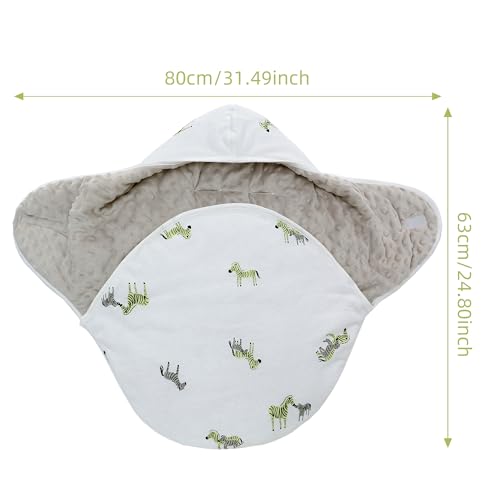 Car Seat Blankets for Babies Winter Quilted Warm Baby Swaddle Wrap Newborn Swaddle Blanket for Baby Boys Girls 0 to 3 Months (Zebra) - Image 4