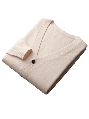 Men's Merino Knit Blazer Ultra-Fine Wool V-Neck Cardigan with Full-Button Front Strategic