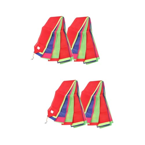 Mikikit 2sets Kite Tube Tail Kit Attachments Rainbow Hand Kite Accessory Cloud Ribbon Tail Streamer 2pcs*2
