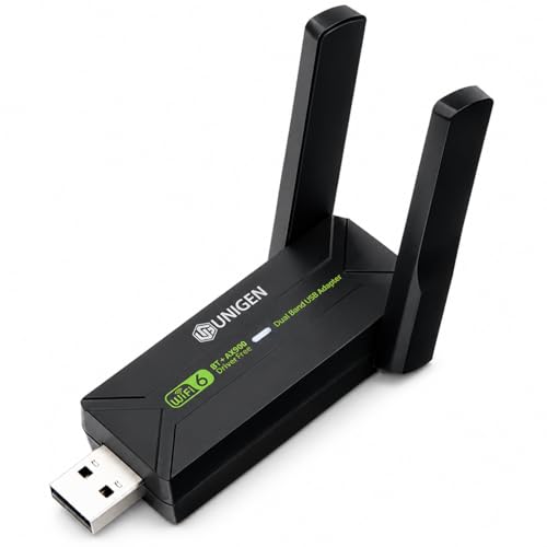 Image of UNIGEN 900Mbps Dual Band WiFi USB Adapter with Bluetooth 5.4 | 2.4GHz & 5.8GHz Wireless WiFi Dongle 5g | Driver-Free | Supports Windows 10 /11 | High-Speed USB WiFi Receiver for PC & Laptop