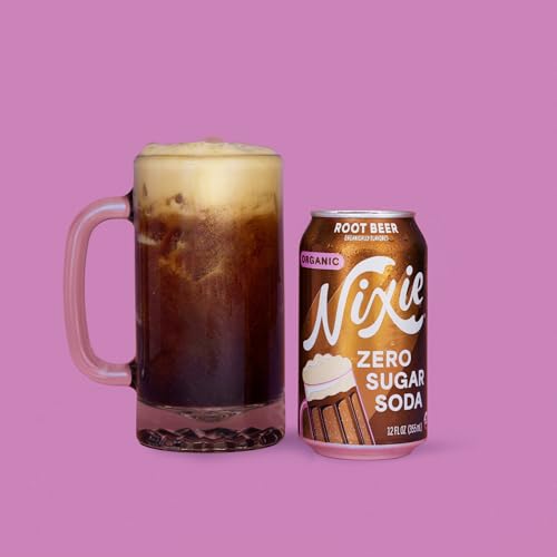 Image of Nixie Organic Zero Sugar Soda, Root Beer, Healthy Soda Pop, Non-GMO, 0 Sugar, 0 Calories, Caffeine Free, 12oz Cans (12 Pack)