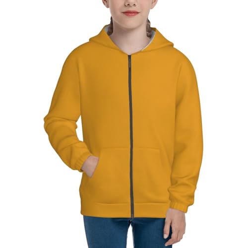 Goldenrod Kid Hoodies Boys Zip Up Sweatshirts Girls Pullover with Pocket3