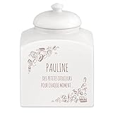 Objet personnalisable : Personnalisez ce bocal biscuits avec un prénom, transformant ainsi un simple objet en un cadeau original femme. Idéal pour un cadeau meilleure amie femme ou idée cadeau anniversaire femme, ce pot devient un objet unique et mémorable.