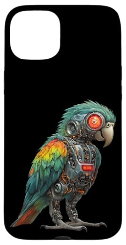 �ʔ����I�E�����{�b�g�������D�ƃT�C�{�[�O�I�E�����{�b�g Robot Parrot Lover Cyborg AI �X�}�z�P�[�X iPhone 15 Plus �p
