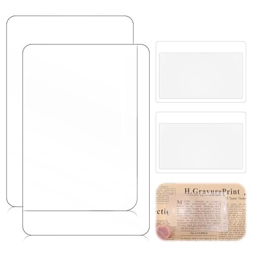 4PCS Magnifying Sheet for Reading, 3X 5X Page Book Flat Magnifying Sheet Plastic Optical Fresnel Lens Perfect Handheld Magnifier for Seniors Reading Books Small Print Maps(2 Size)