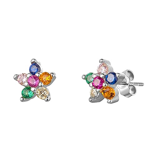 Boucles d'oreilles argent fleur zircone : idée cadeau femme
