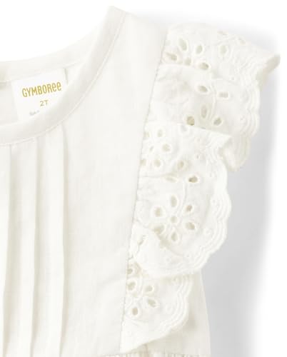 Image of Gymboree Girls and Toddler Flutter Sleeve Eyelet Tank Tops