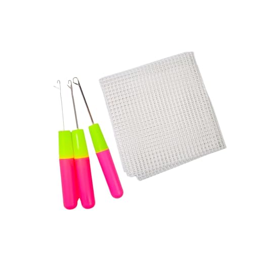 perfeclan Tela de malla para alfombras con gancho de pestillo, cómoda aguja de coser de agarre, tela de rejilla profesional para tejer alfombras de inicio, 50cmx100cm