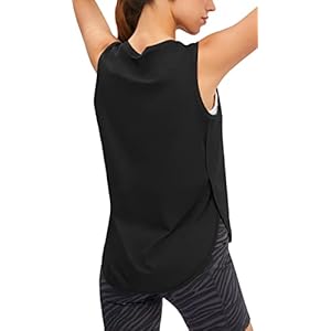 Ice Silk Workout Tank Tops for Women Cool-Dry Sleeveless Loose Fit Yoga Shirts Long Athletic Tops for Women