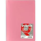 Grafoplás Ordner mit Kunststoffhüllen, 20 transparente Hüllen, Größe Folio, Rosa, Serie Poliplas undurchsichtig, flexible Deckeln, große Kapazität