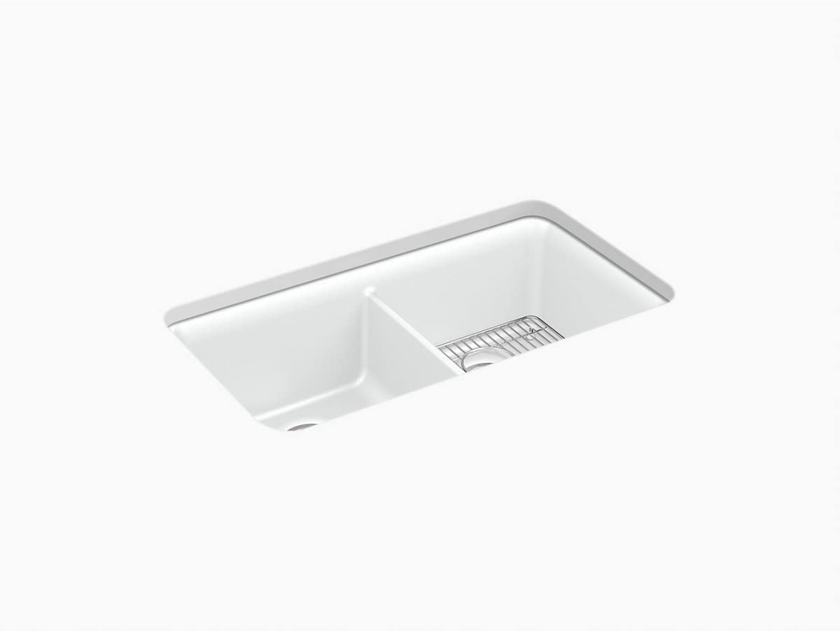 Kohler 8199-CM6 Cairn® 33-1/2" undermount double-bowl kitchen sink, Matte White