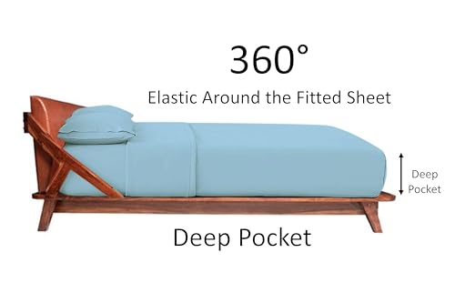 Lit de sleeper canapé en coton bleu clair pour un couchage d'appoint idéal - 3