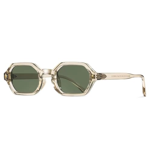 Lunettes de soleil légères anti-éblouissement UV400 petit polygonal pour femme