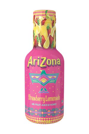 Arizona Strawberry Lemonade, Pack Of 6 x 500ml PET Bottles, Delicious Fruity Drink, No Artificial Colours, No Artificial Preservatives
