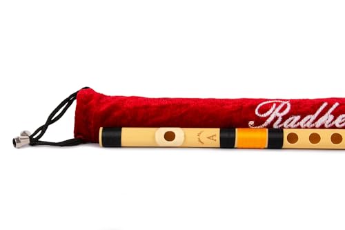 Image of Radhe Flutes PVC Fiber A Natural Bansuri Higher Octave Right-Handed | Durable, Washable, Crack-Resistant Flute with Velvet Cover, Paper Tube & Beginner Course