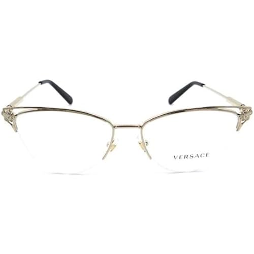 Versace VE 1280 1252 Pale Gold Metal Cat-Eye Eyeglasses 55mm