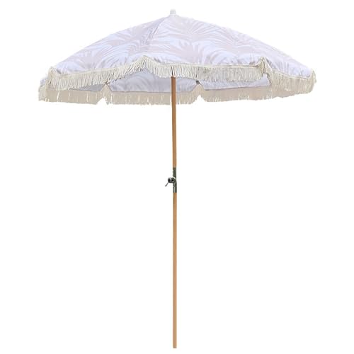 EYTVYUWPT Sombrilla de Playa a Rayas Naranjas con Protección UV50+, Plegable de 2 m, con Estampado Blanco, for Jardín, Camping y Playa - Resistente al Agua(Orange Stripe)
