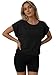 AUTOMET Womens Open Back Workout Crop Tops 2026 Summer Backless Cute Short Sleeve Athletic Shirts Oversized Gym Yoga Tee Black S