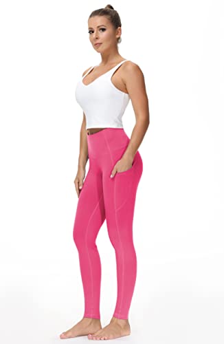 Image of THE GYM PEOPLE Thick High Waist Yoga Pants with Pockets, Tummy Control Workout Running Yoga Leggings for Women