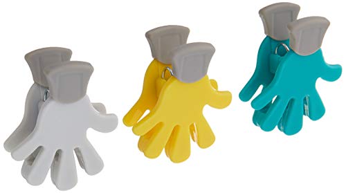 Spectrum Diversified Handi Magnetic Chip Clips, Set of 3 Cute & Quirky Refrigerator Magnets, Texturized Plastic Grips Secure Towels, Bags, Keys & Photos, Model: 13845-24