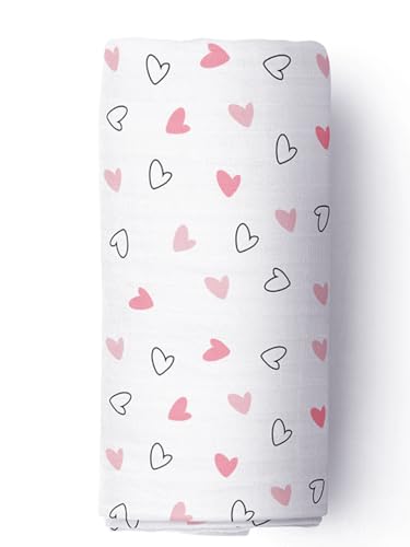 Image of The White Cradle Muslin Swaddle for Newborn Baby, Organic Cotton Wrap Pink