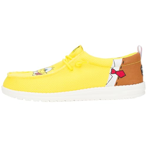 HEYDUDE Wally Funk Spongebob Brown/Yellow Size M10, Men’s Shoes, Men's Slip-on Loafers, Comfortable & Light-Weight