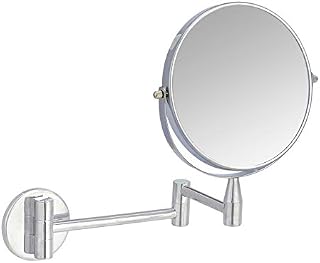 Amazon Basics Wall-Mounted Dressing Table Mirror - 1X/5X Magnification, Chrome