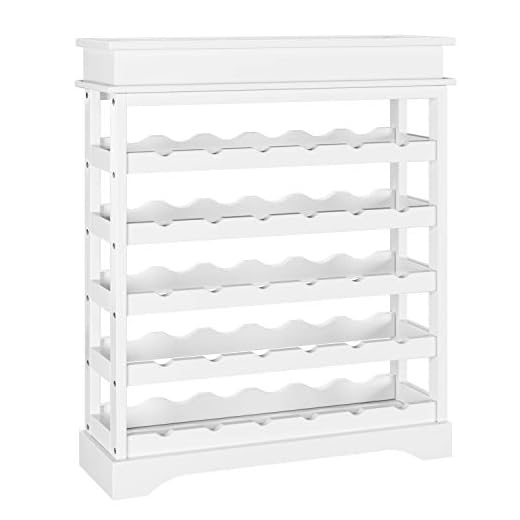 HOMFA Botellero de Madera para 24 Botellas de Vino Apilable con bandeja Botellero Estante de Vino con 4 Niveles MDF Color Blanco 70 x 22.5 x 70cm